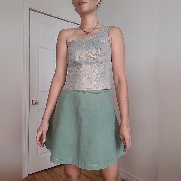 See By Chloé Green A-Line Cotton Women's Skirt - Picture 4 of 8